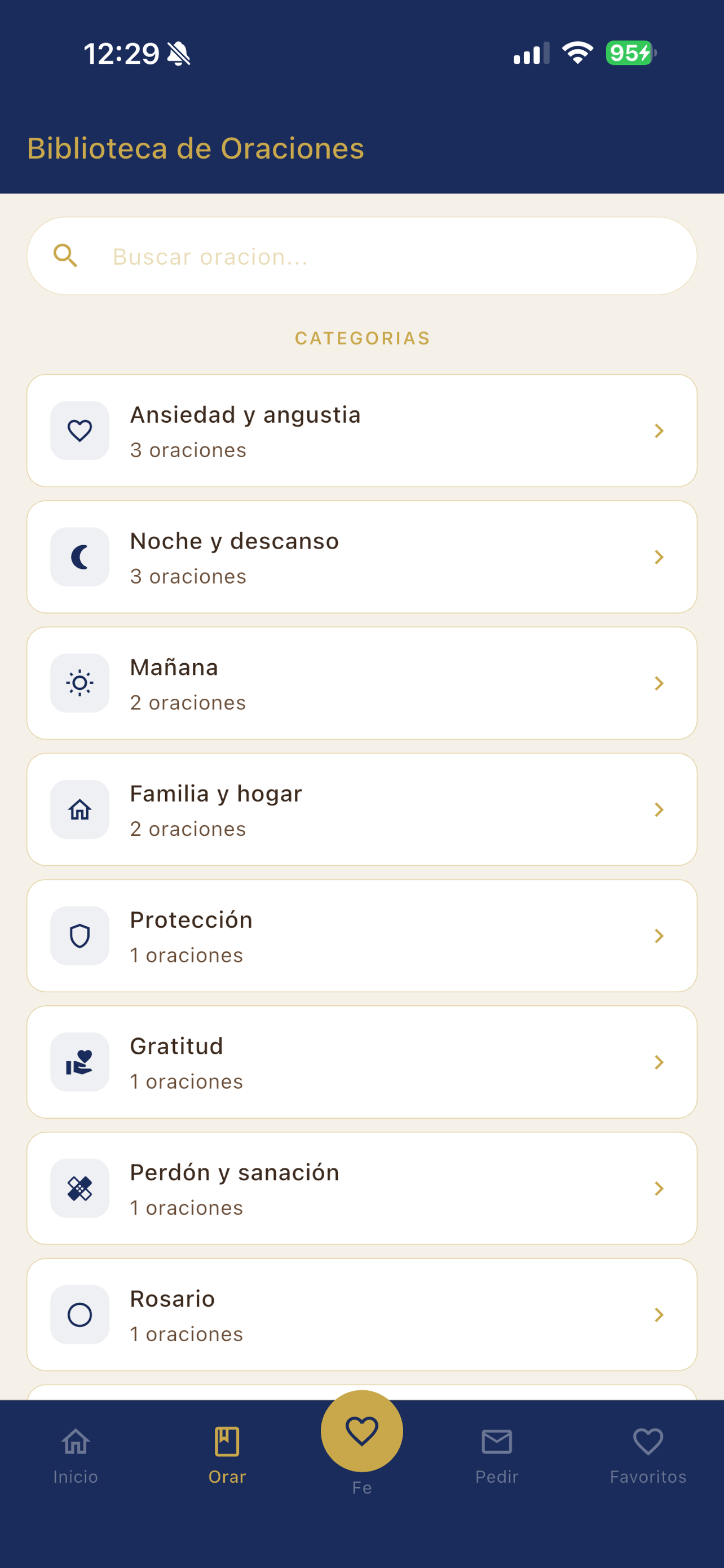 Biblioteca de oraciones